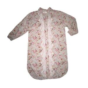 Vtg VICTORIA'S SECRET Gold Label Floral Nightgown Lace Prairie Cottagecore  M/L